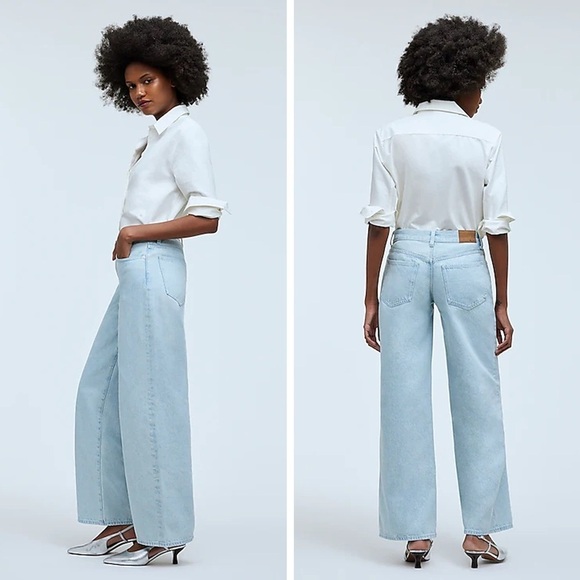 NWT - Madewell - Low-Rise Superwide-Leg Jeans - Nye Wash - Picture 3 of 13